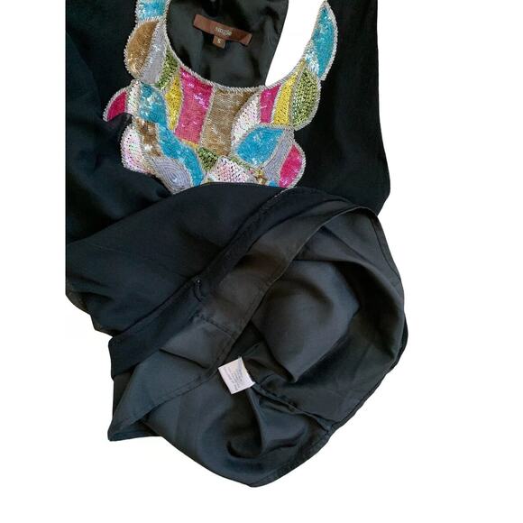 Single Brand Silk Embellished Beaded Sequin Sleeveless Racerback Top Lined Small - Picture 5 of 7